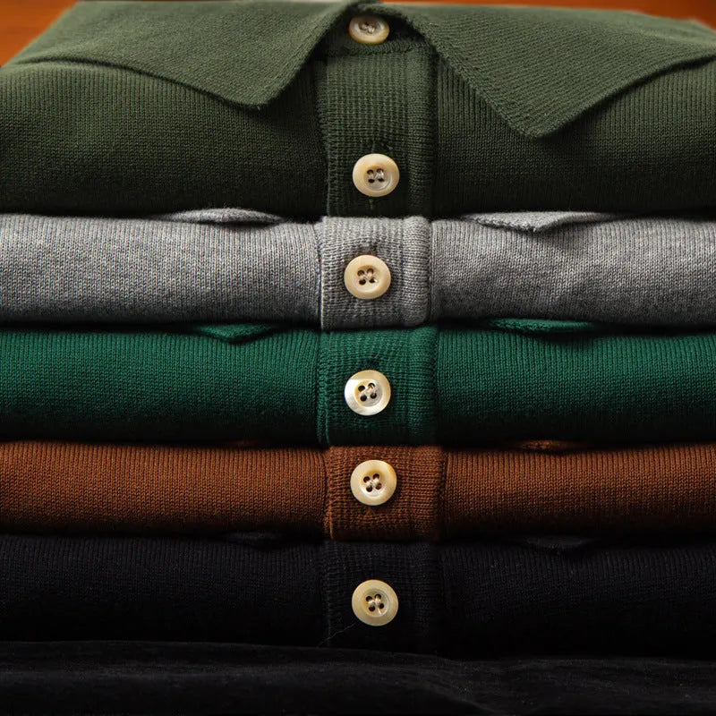 Retro slim fit cotton short-sleeved T-shirt on a hanger, shown in dark brown colour.