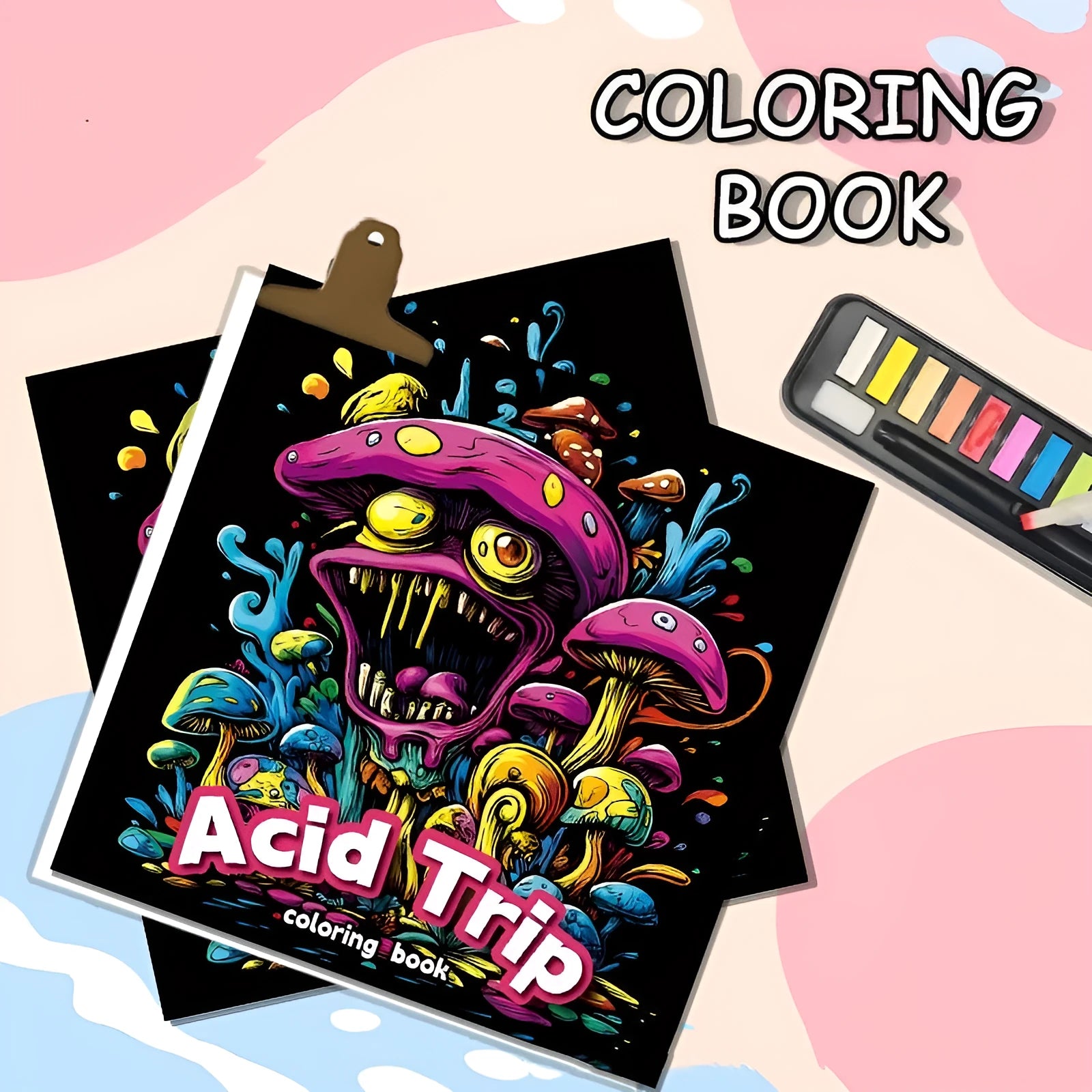 Acid tour coloured painting book, 200mm length compact paper sketchpad