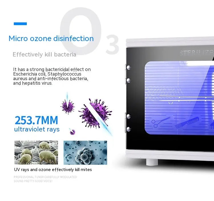 Small silver UV sterilizer for professional beauty and barbering tool sanitation
