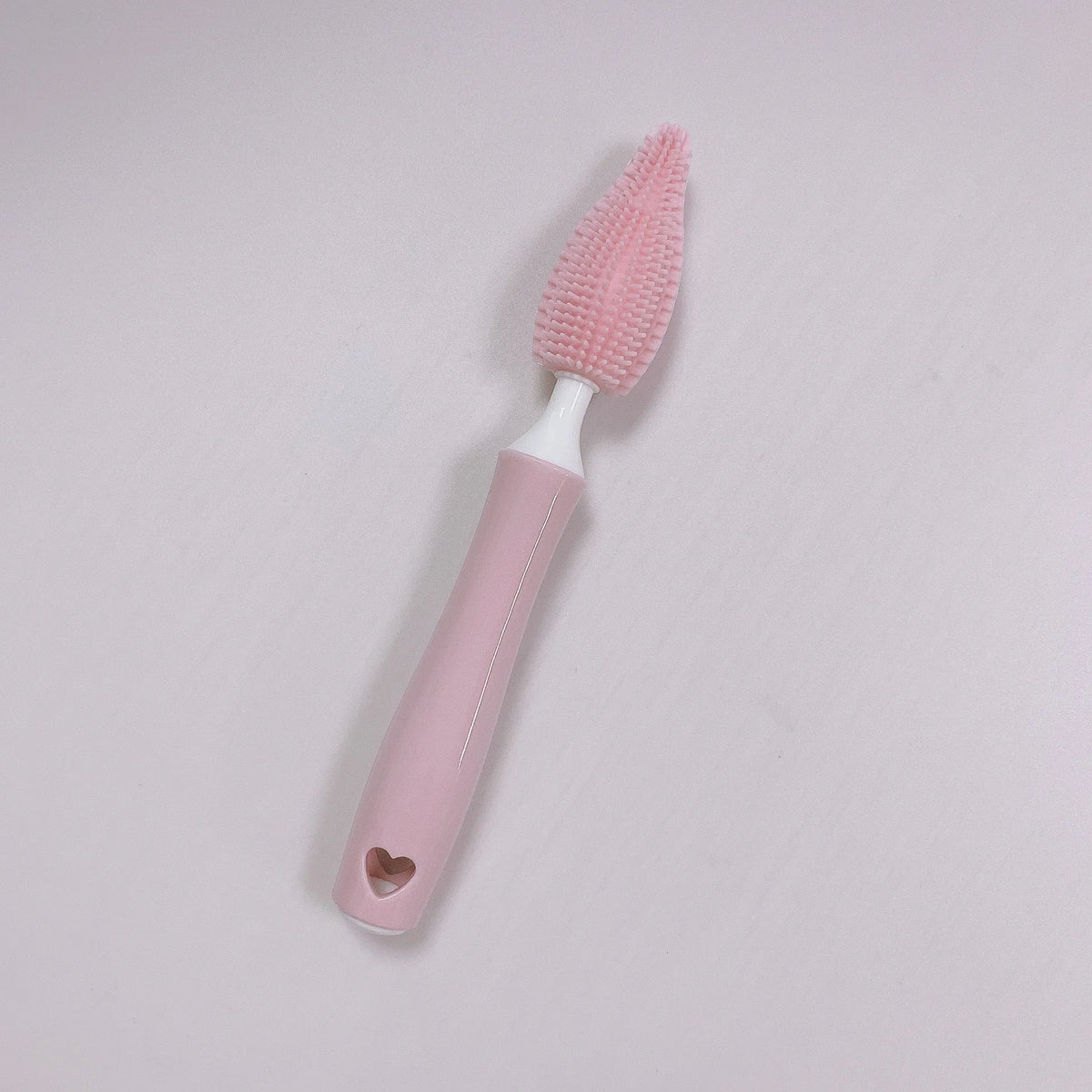 Silicone baby bottle brush set with straw cleaning brush in blue, pink, yellow colours