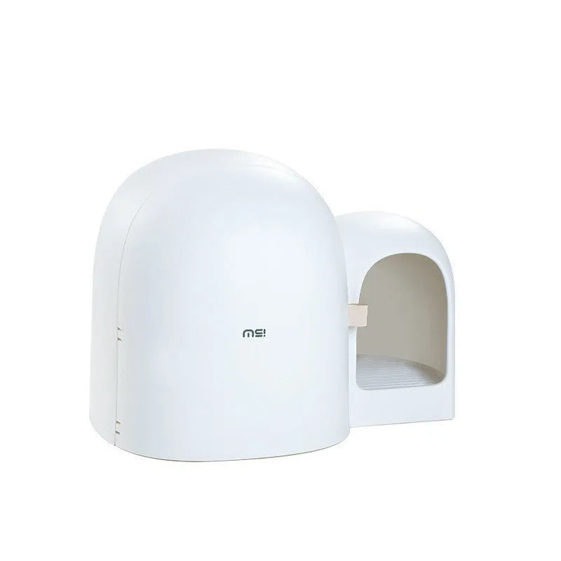 Fully enclosed oversized cat litter box in ABS plastic with dimensions 67.7×49×50cm