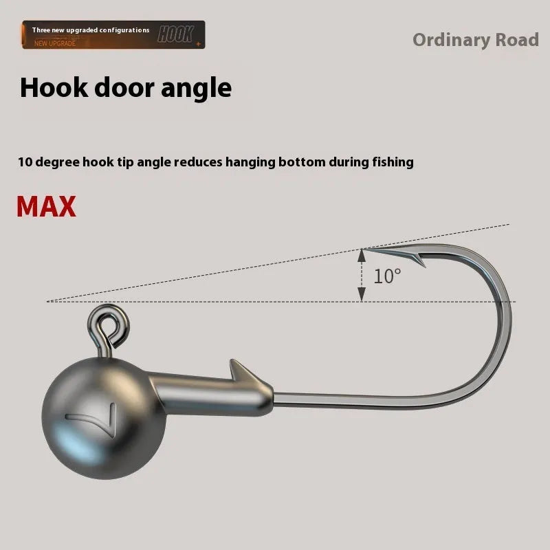 Pack of 50 steel fishing jig hooks with lead heads for bottom fishing applications