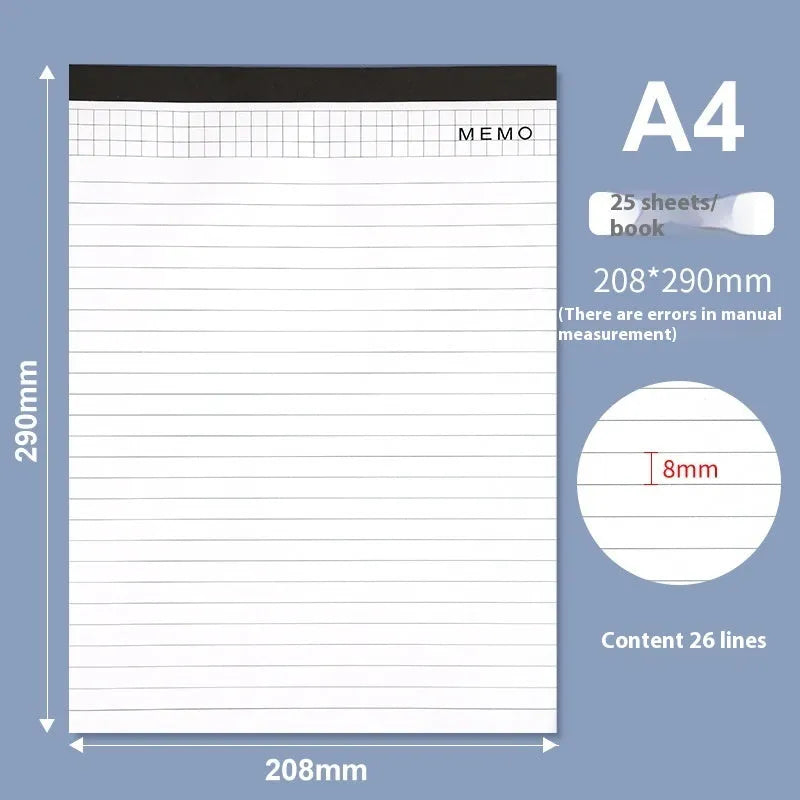 A4 tearable notebook with paper cover showing grid and blank page options