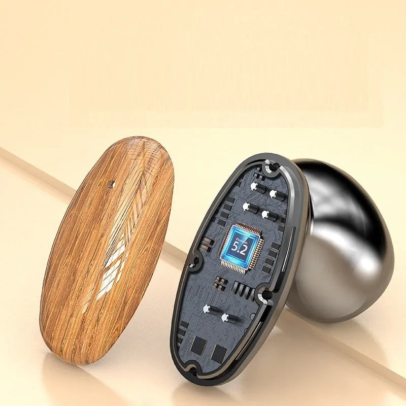 M35 wood grain Bluetooth wireless earbuds with charging case
