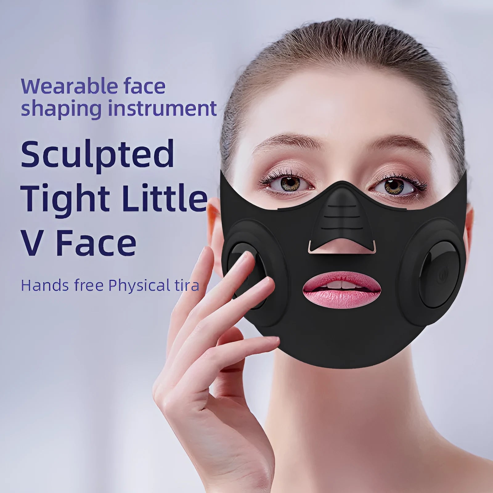 Black mask photon beauty device with USB cable and facial treatment design