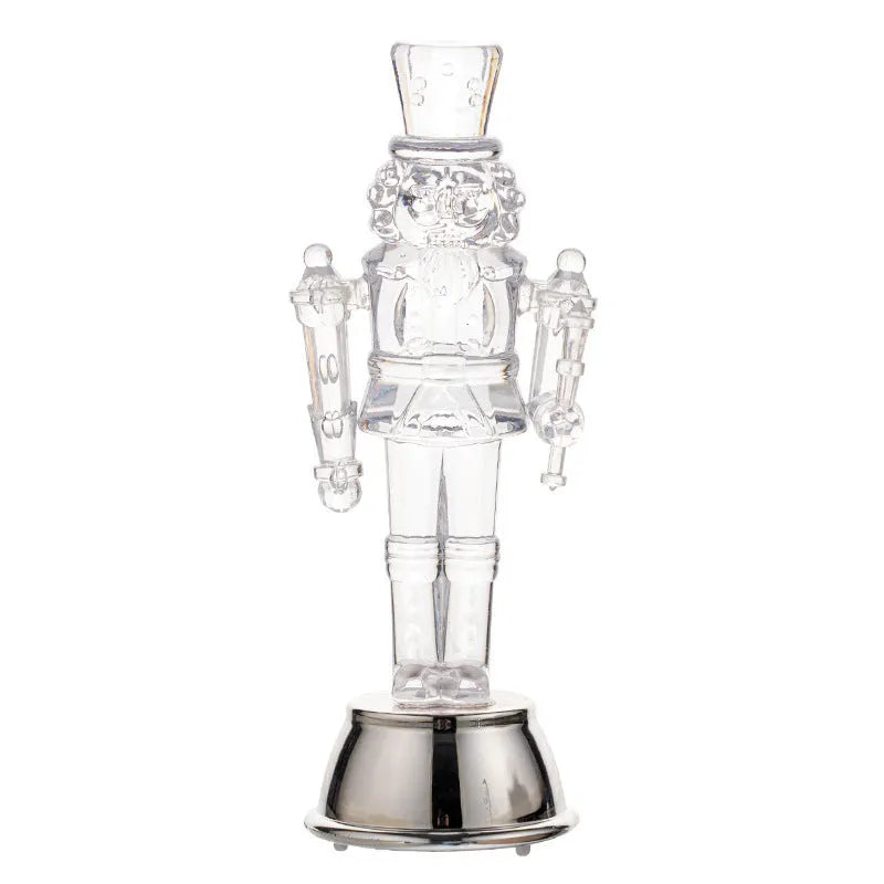 Transparent plastic walnut soldier nutcracker Christmas desktop ornament.