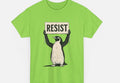Loose fit cotton short sleeve T-shirt in black green or white with round neck for men and women