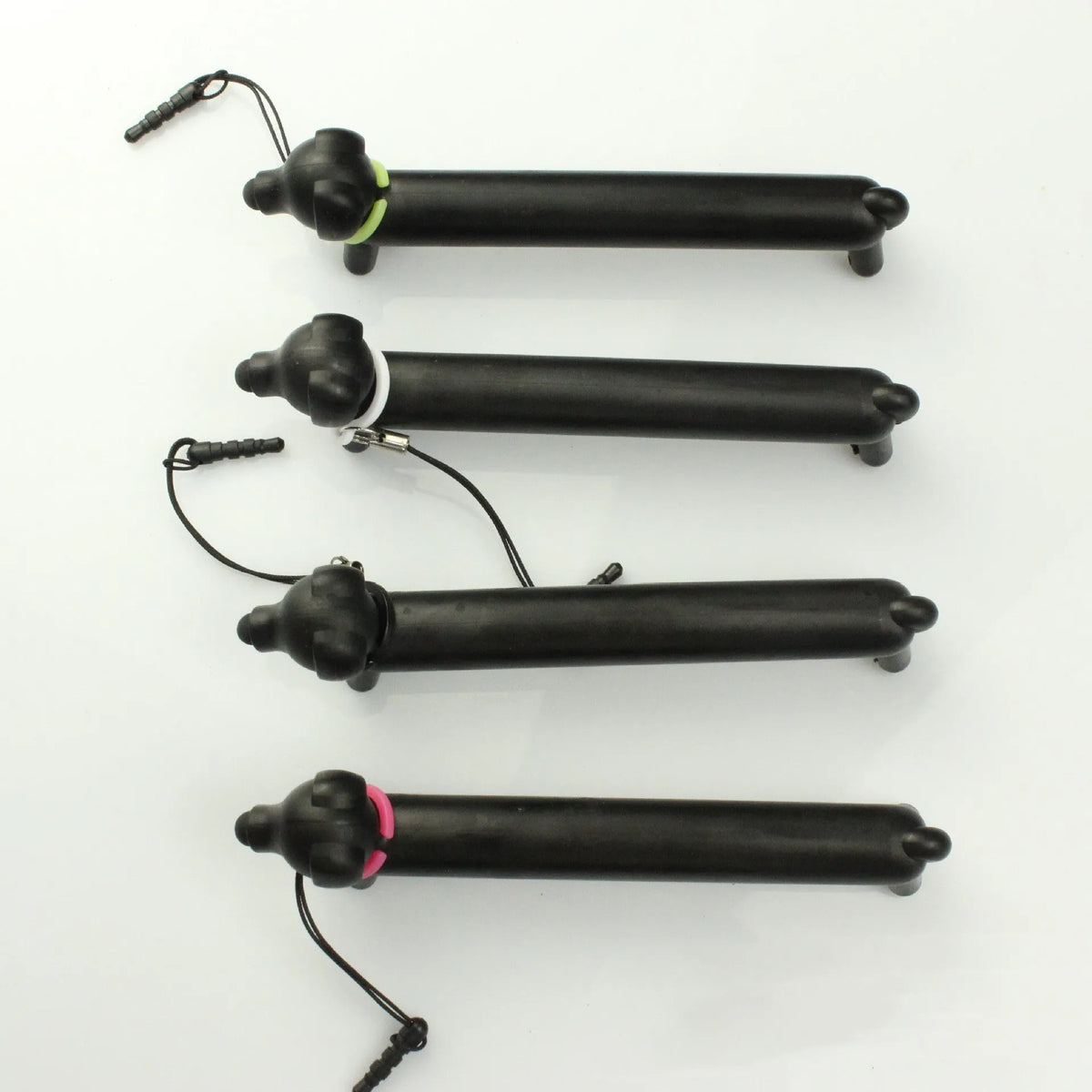 Black puppy-shaped touch screen stylus with extendable design and phone stand functionality