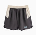 Men's loose workout shorts with elastic lace-up fly in dark rock ash colour