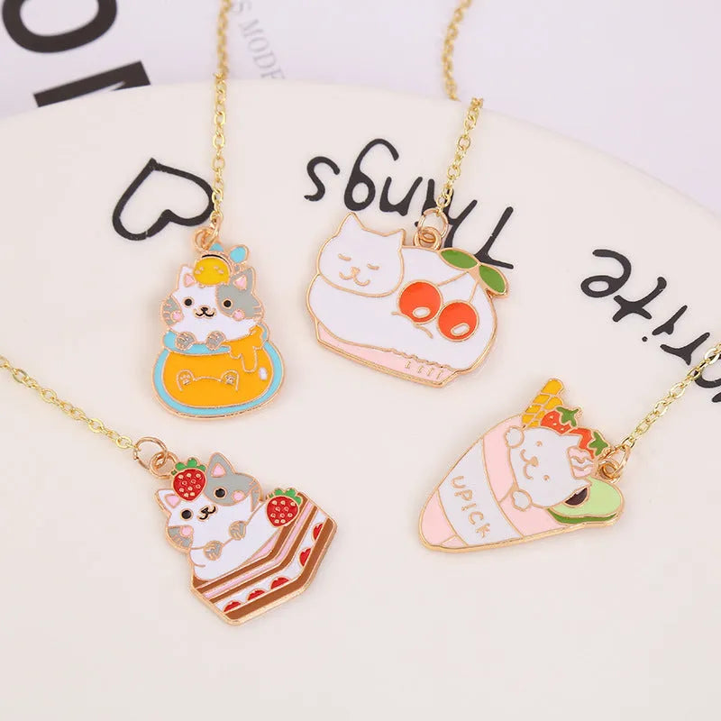 Creative metal cat bookmark pendant with cartoon designs measuring 3.8cm by 18.3cm