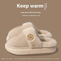 Fleece-lined winter slippers with PVC sole in various colours showing car stitching detail