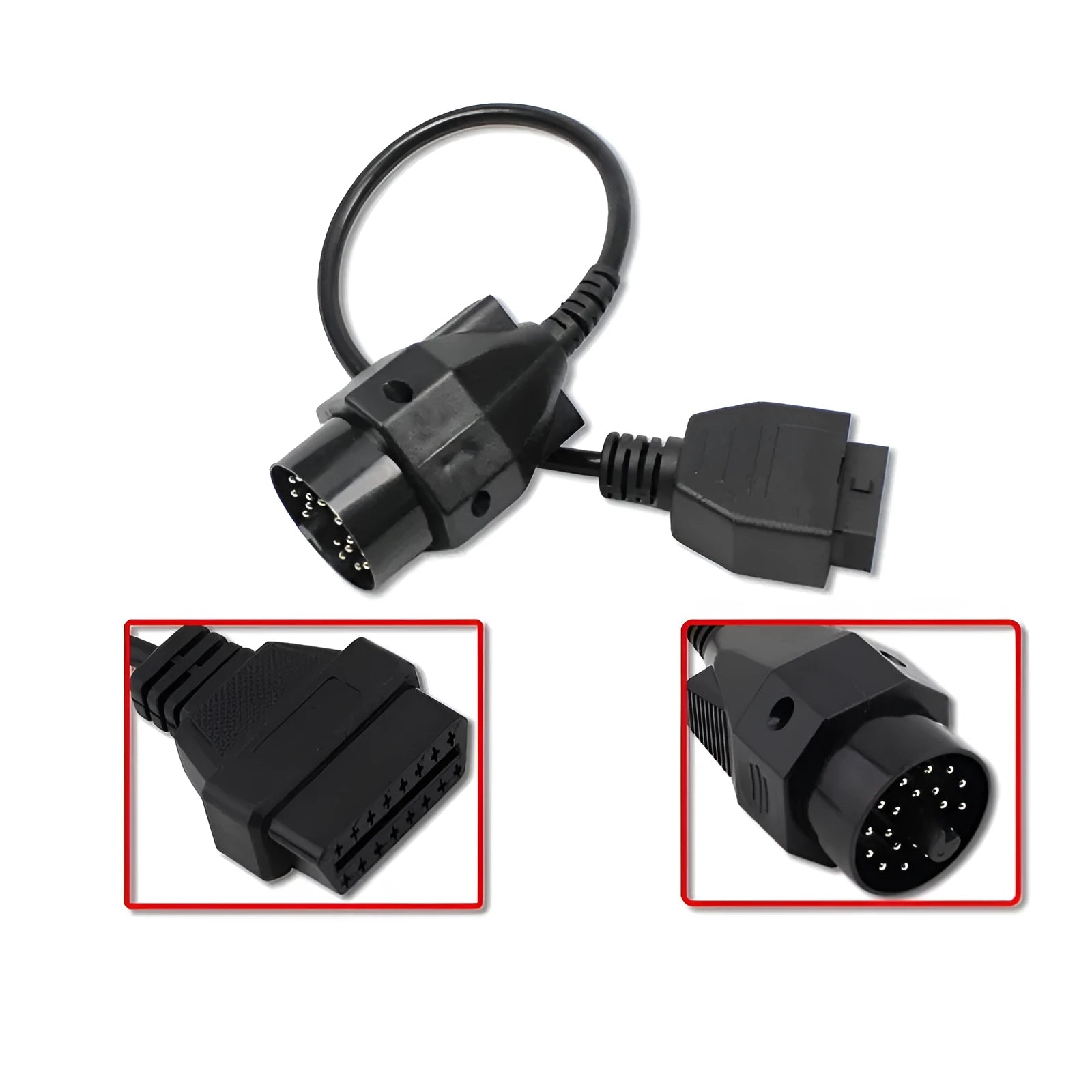 BMW OBD2 diagnostic adapter cable with 20-pin and 16-pin connectors