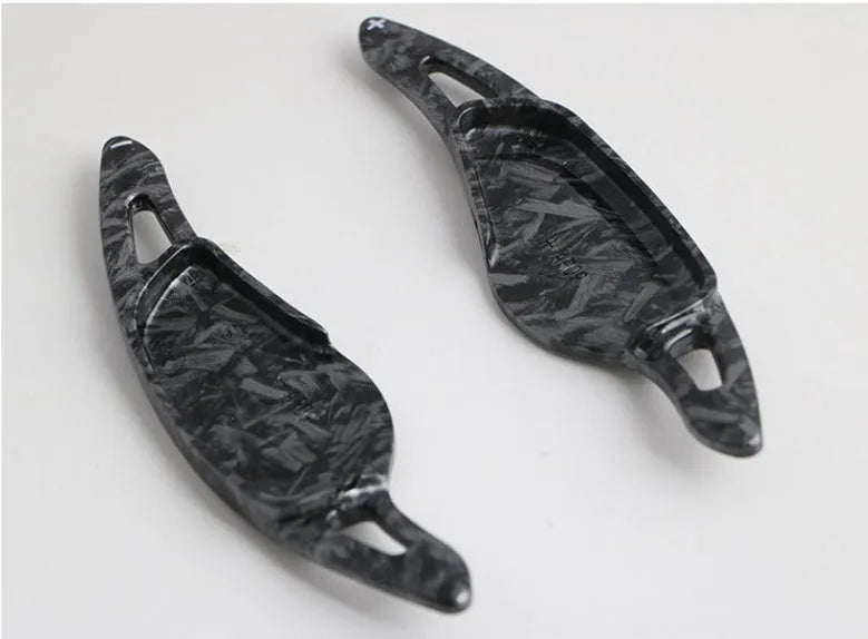Carbon fibre pattern steering wheel paddle shift modification kit for car interior customisation