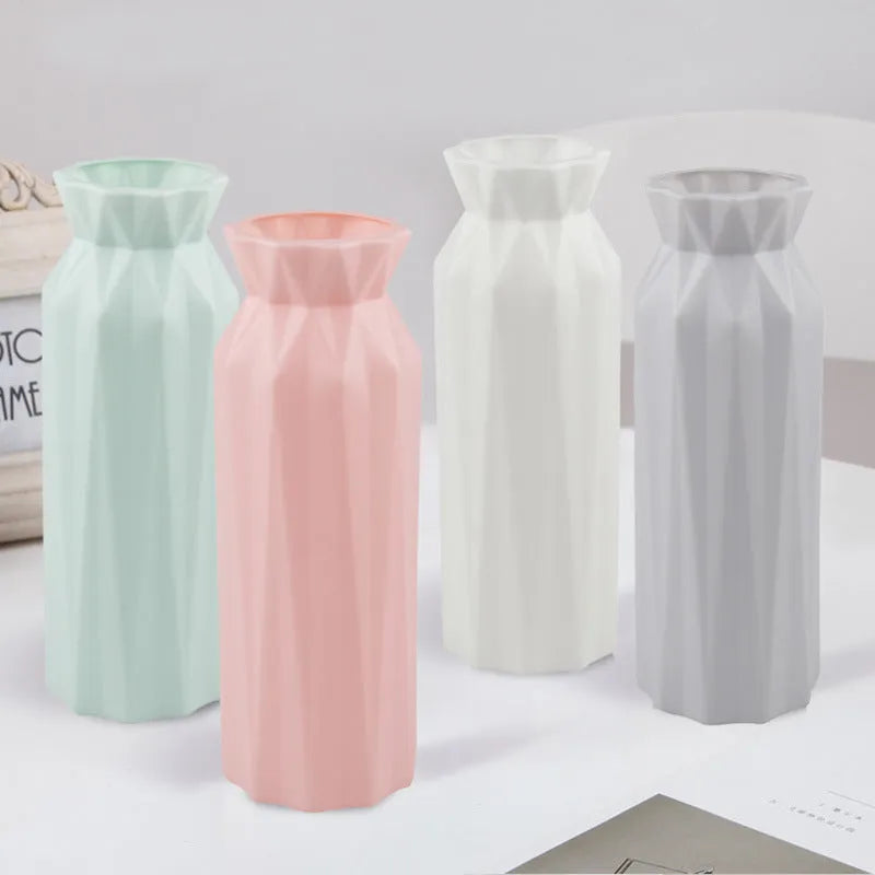 Green gray pink white drop-resistant melamine plastic vase with 7.2cm base diameter