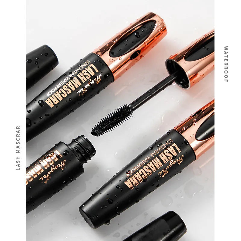 Black waterproof mascara with sweat-proof and non-smudging properties for long curling effect