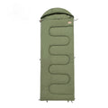 Cotton camping sleeping bag quilt in ochre colour laid out flat for outdoor use