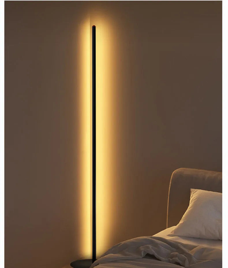 Vertical aluminium alloy floor lamp with modern simple design in three size options