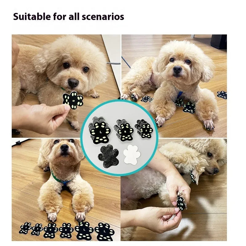 Breathable silicone cloth dog paw protection footstickers in S and M sizes