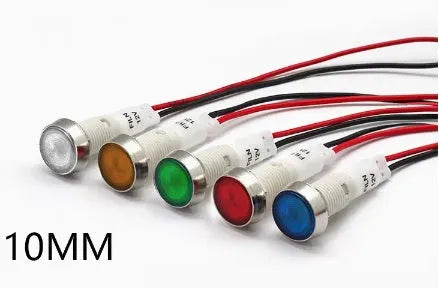 10mm stainless steel edge indicator light with wire in five colour options