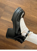 Women's beige chunky heel Mary Jane pumps with round toe and shallow cut.